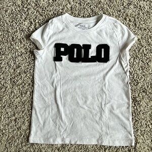 Polo Ralph Lauren girls size 6 cotton t shirt with black appliqué logo